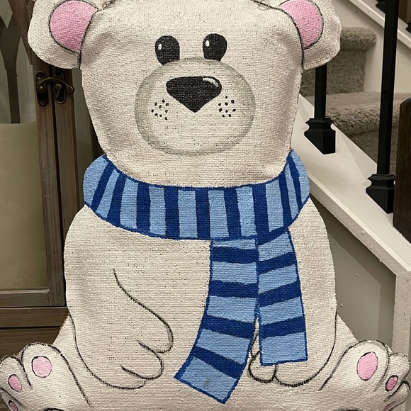 Door hanger wreath holiday valentine polar bear - Picture 9 of 10